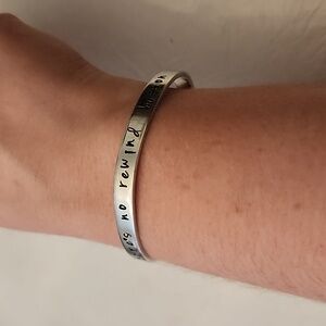 Adjustable inspirational aluminum bracelet